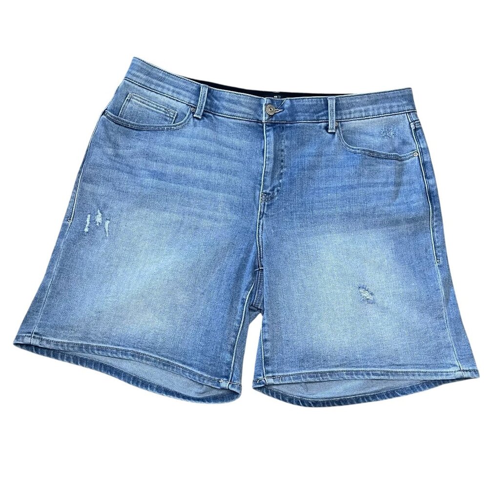 LuLaRoe Women's Denim Size 38 (18-19W) Jean Denim Shorts Stretch High Rise